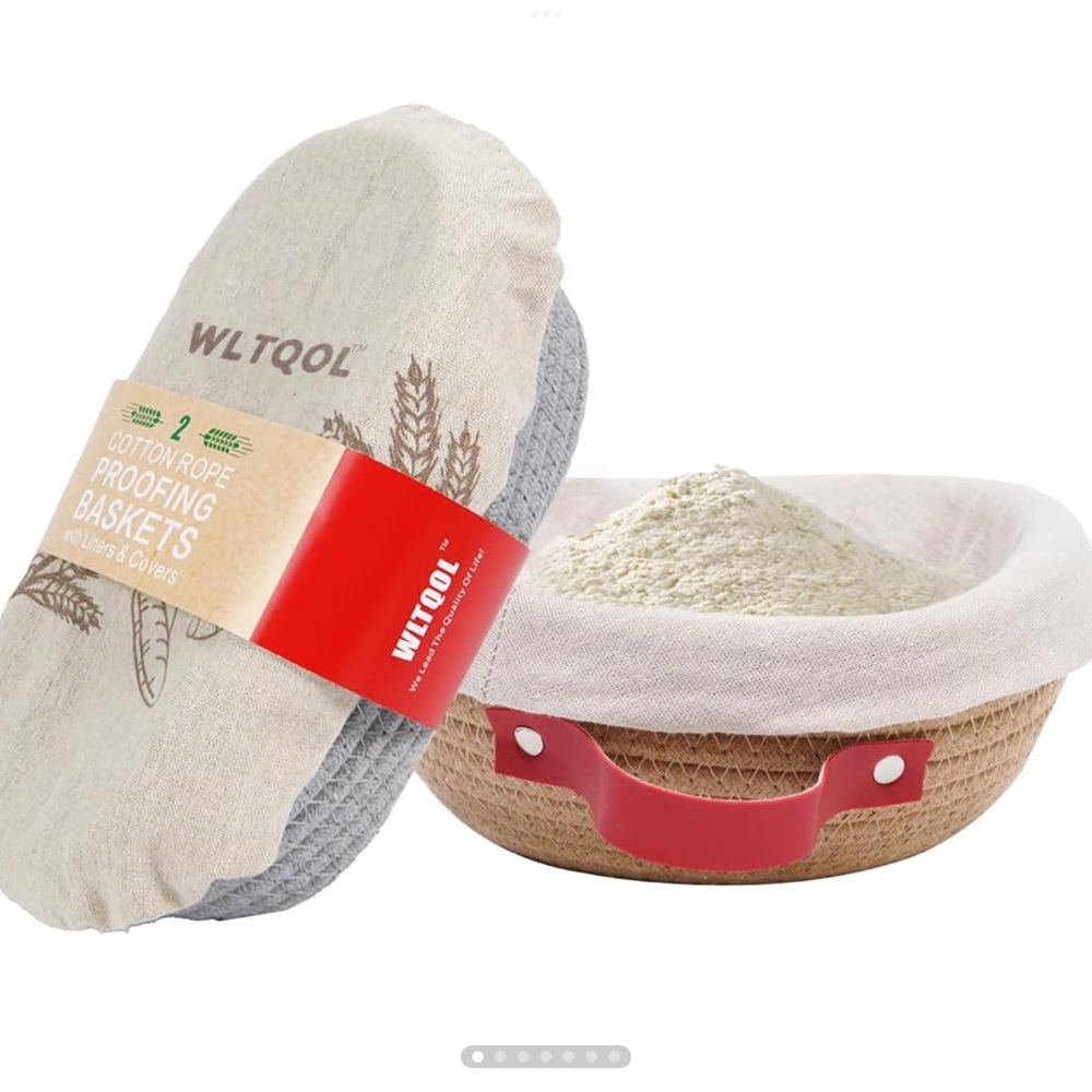 Cotton Rope Banneton Bread Proofing Basket Set, Oval & Round Bread Baskets